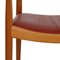 Fauteuil en Merisier et Cuir Rouge par Hans Wegner, 1990s 11