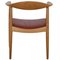 Fauteuil en Merisier et Cuir Rouge par Hans Wegner, 1990s 3