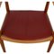 Lounge Chair in Cherry Wood and Red Leather by Hans Wegner, 1990s 5