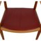 Lounge Chair in Cherry Wood and Red Leather by Hans Wegner, 1990s, Image 5