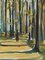 Park Stroll, Oil Painting, 1950s, Framed 12