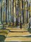 Park Stroll, Oil Painting, 1950s, Framed 11
