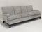 Large Vintage Grey Fabric and Walnut Sofa 11