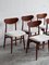 Teak and Fabric Dining Chairs, 1970s, Set of 6 2