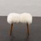 Mid-Century Danish Footstool in Natural Long Hair Sheepskin, 1970s 2