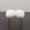 Mid-Century Danish Footstool in Natural Long Hair Sheepskin, 1970s 5