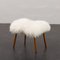 Mid-Century Danish Footstool in Natural Long Hair Sheepskin, 1970s 6