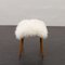 Mid-Century Danish Footstool in Natural Long Hair Sheepskin, 1970s 3