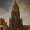 Dutch Artist, View of Cathedral, 1960, Oil on Canvas, Framed 12