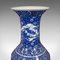 Tall Chinese Art Deco Floor Vase in Blue and White Ceramic, 1940s 7