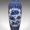 Tall Chinese Art Deco Floor Vase in Blue and White Ceramic, 1940s, Image 10