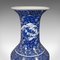 Tall Chinese Art Deco Floor Vase in Blue and White Ceramic, 1940s 6