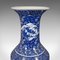 Tall Chinese Art Deco Floor Vase in Blue and White Ceramic, 1940s, Image 6