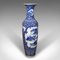Tall Chinese Art Deco Floor Vase in Blue and White Ceramic, 1940s 1