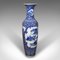 Tall Chinese Art Deco Floor Vase in Blue and White Ceramic, 1940s, Image 1