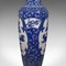 Jarrón de suelo chino alto Art Déco de cerámica azul y blanca, años 40, Imagen 11