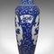 Tall Chinese Art Deco Floor Vase in Blue and White Ceramic, 1940s, Image 11