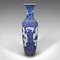 Vaso alto Art Déco in ceramica blu e bianca, Cina, anni '40, Immagine 3