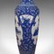 Tall Chinese Art Deco Floor Vase in Blue and White Ceramic, 1940s 9
