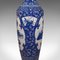 Tall Chinese Art Deco Floor Vase in Blue and White Ceramic, 1940s, Image 9