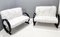 Vintage White Faux Fur Sofa with Black Wooden Frame, Italy, 1940s 1