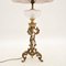 Lampe de Bureau Antique en Bronze Doré et Cristal, France, 1900 4