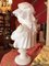 Artiste Italien, Buste Sculpté à la Main d'une Jeune Fille Tenant une Colombe, 19ème Siècle, Albâtre 10