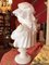 Italian Artist, Hand Carved Bust Sculpture of a Young Girl Holding a Dove, 19th Century, Alabaster 10