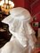 Italian Artist, Hand Carved Bust Sculpture of a Young Girl Holding a Dove, 19th Century, Alabaster, Image 9