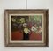 Alexis Louis Roche, Frühlingsblumenstrauß in Karaffe, Öl auf Holz, 1950er, Gerahmt 1