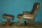 Mid-Century Leather Bentwood Cantilever Lounge Chair with Ottoman, 1960s, Set of 2 1