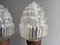 Portuguese Carved Wood and Frosted Glass Skyscraper Table Lamps, 1960s, Set of 2 6