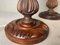 Portuguese Carved Wood and Frosted Glass Skyscraper Table Lamps, 1960s, Set of 2 10