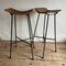 Wicker Seated Bar Stools, 1960s, Set of 2 2