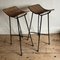 Wicker Seated Bar Stools, 1960s, Set of 2 7