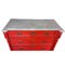 Chest of Drawers with Marble Top Painted in Red, Image 2