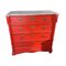Chest of Drawers with Marble Top Painted in Red 1