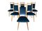 Mid-Century Dining Chairs in Turquoise Velvet attributed to E. M. Dettinger, Germany, 1950s, Set of 6, Image 1