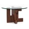 Brutalist Style Side Table in Glass & Wood, Image 1