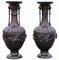 Large Japanese Bronze Vases, 19th Century, Set of 2 1