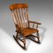 English Elm and Beech Lath Back Rocking Chair, 1880s 1