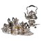 Art Nouveau Silver Coffee and Tea Set with Samowar, Vienna, 1900s, Set of 8 1