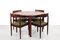 Round Rosewood Dining Room Table Set with Chairs from Omann Jun, 1960s, Set of 5 1