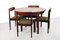 Juego de mesa de comedor redonda de palisandro con sillas de Omann Jun, años 60. Juego de 5, Imagen 2
