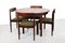 Round Rosewood Dining Room Table Set with Chairs from Omann Jun, 1960s, Set of 5 2