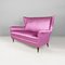 Modern Italian Two-Seater Sofa in Pink Silk and Wooden Feet, 1950s, Image 4