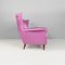 Divano moderno a due posti in seta rosa e piedi in legno, Italia, anni '50, Immagine 5