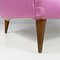 Modern Italian Two-Seater Sofa in Pink Silk and Wooden Feet, 1950s 8