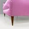 Modern Italian Two-Seater Sofa in Pink Silk and Wooden Feet, 1950s 7