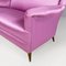 Modern Italian Two-Seater Sofa in Pink Silk and Wooden Feet, 1950s, Image 6